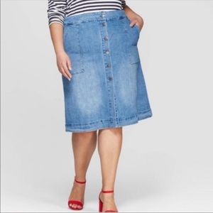 Ava & Viv Denim Skirt  (1X)
